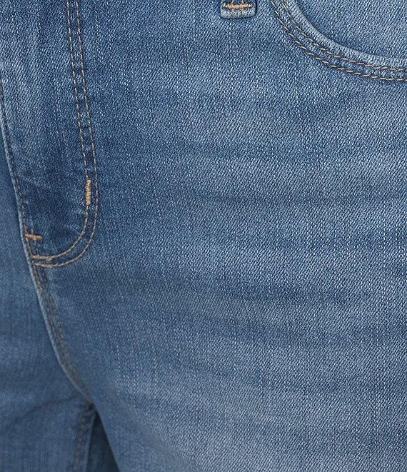 Code Bleu High Rise Straight Double Fray Hem Ankle Jeans Product Image