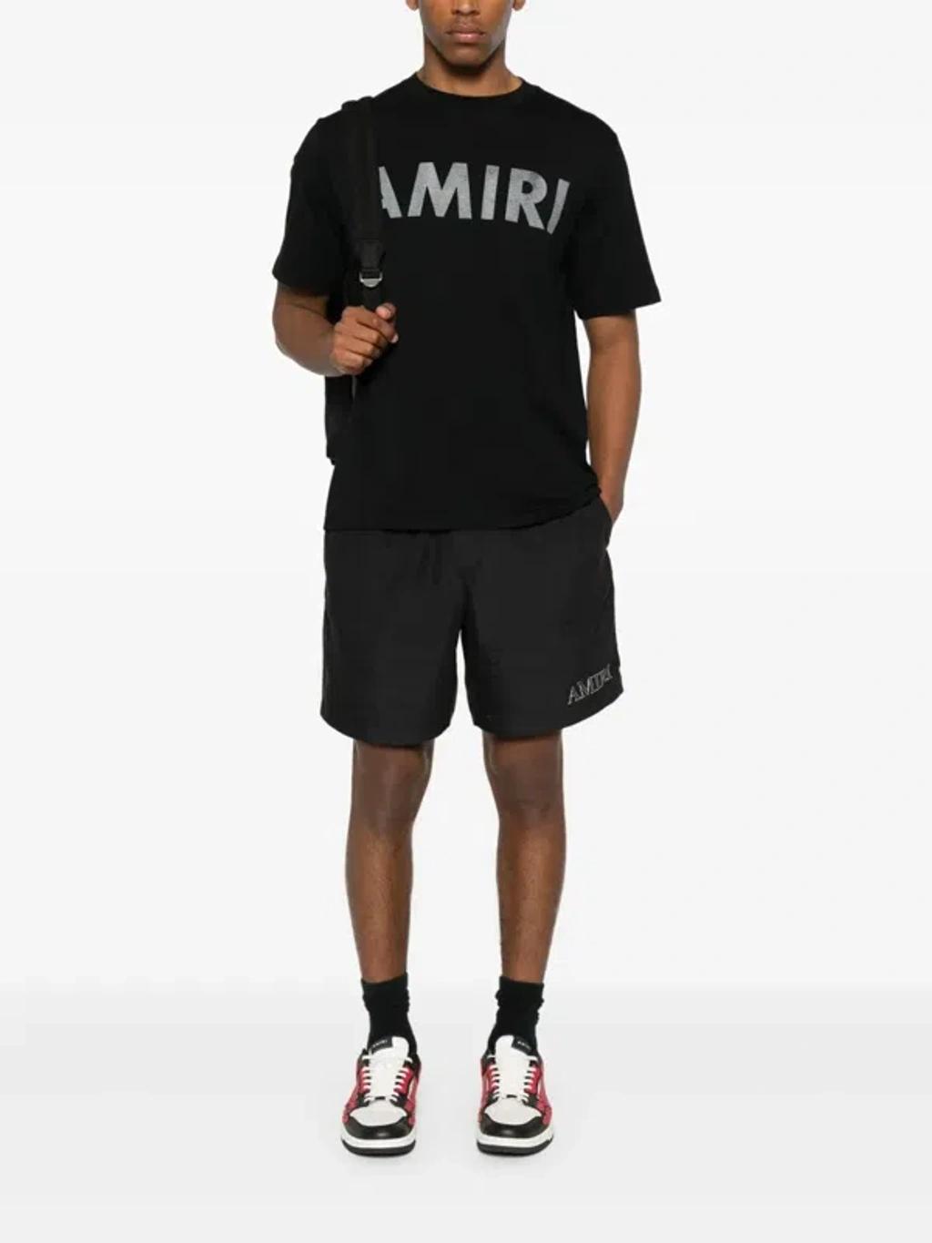 AMIRI Black Cotton T-shirt With Bold Logo Statement Product Image