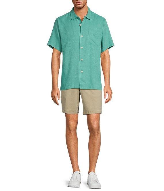 Tommy Bahama Solid Tropic Isle Short Sleeve Camp Collar Woven Shirt Product Image