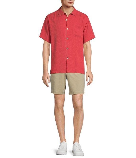 Tommy Bahama Solid Tropic Isle Short Sleeve Camp Collar Woven Shirt Product Image