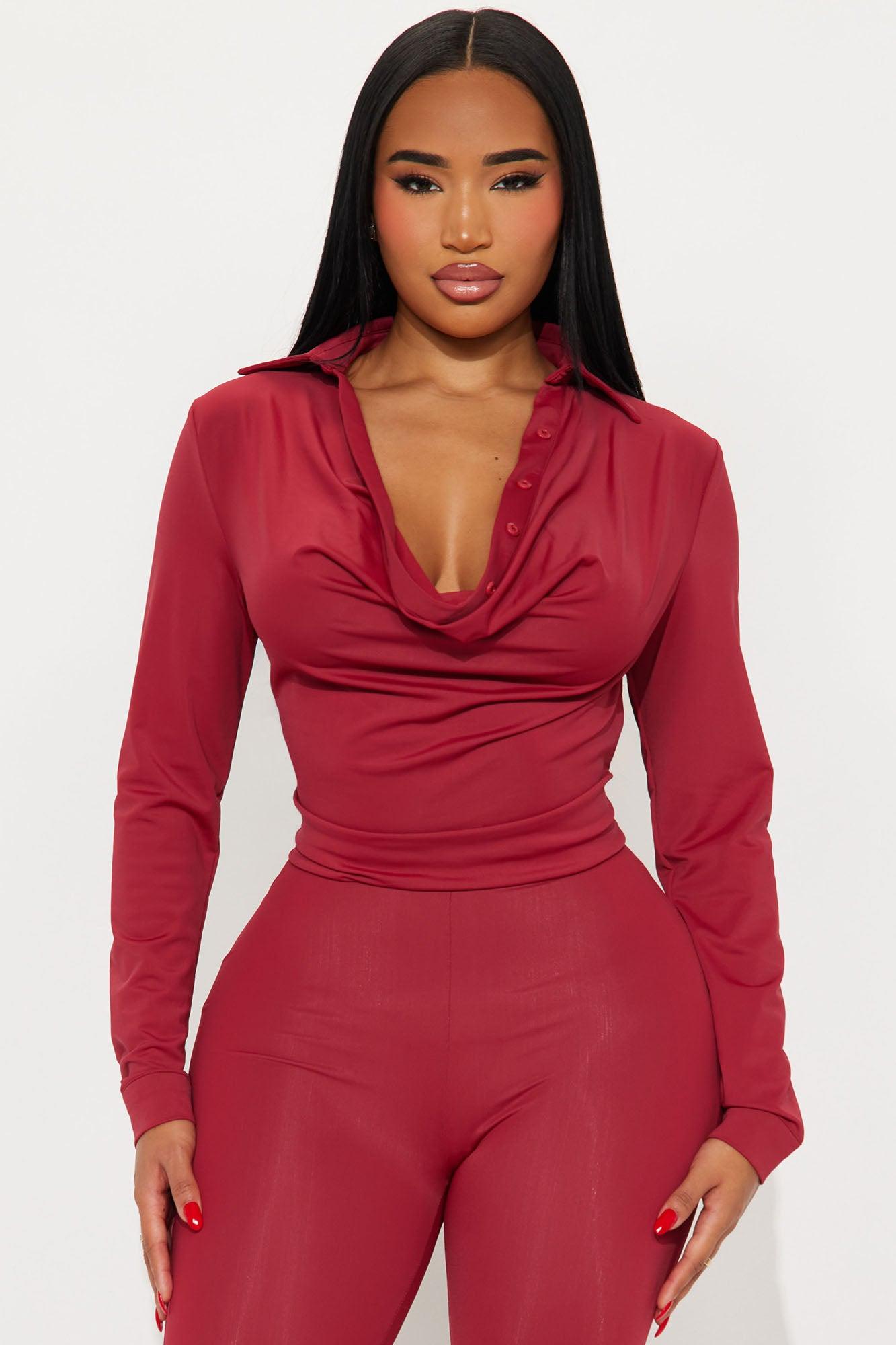 Claire Tricot Flare Jumpsuit - Red Female Product Image