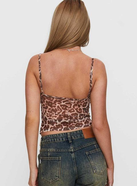 Tanaia Button Up Top Leopard Product Image