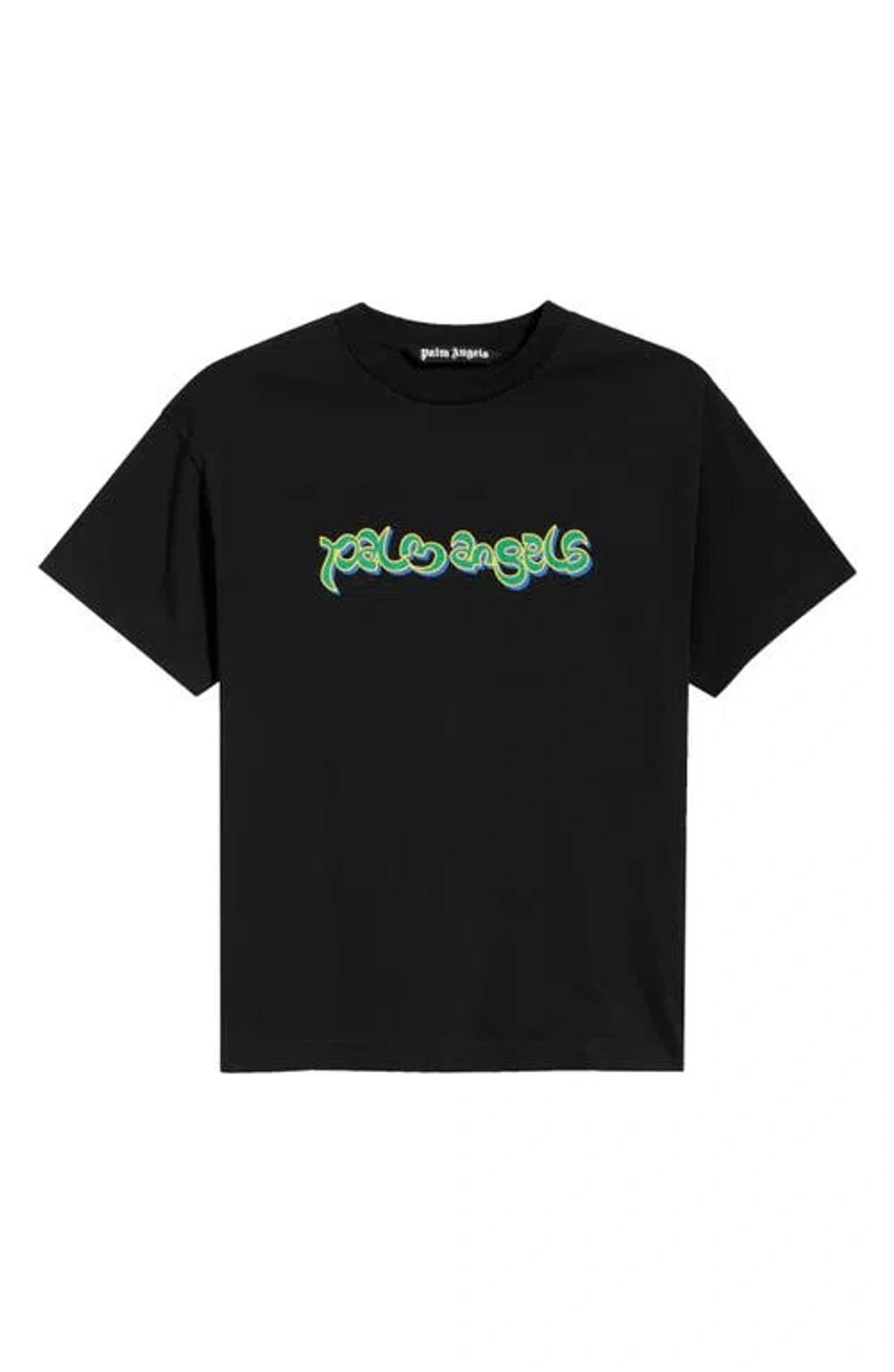 PALM ANGELS Thai Logo Cotton Graphic T-shirt In Multi Product Image