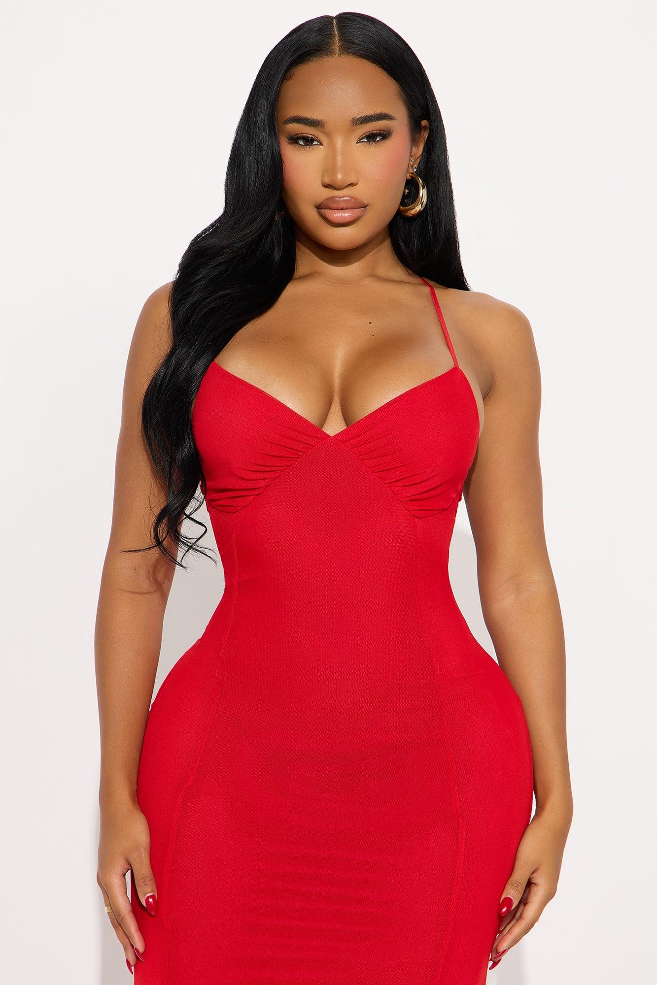 Couture Crush Mesh Maxi Dress - Red Female Product Image