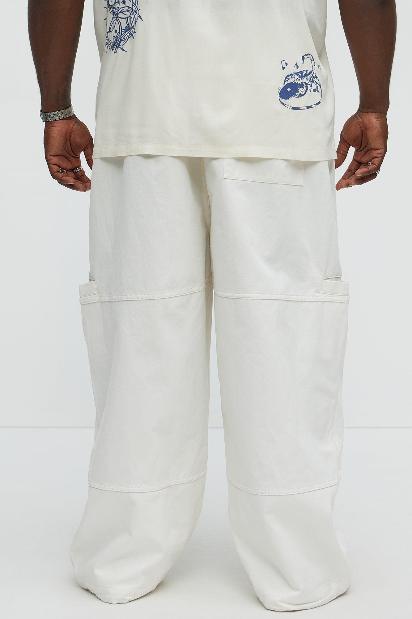 Baggy Damn Right Pants - Off White Male Product Image