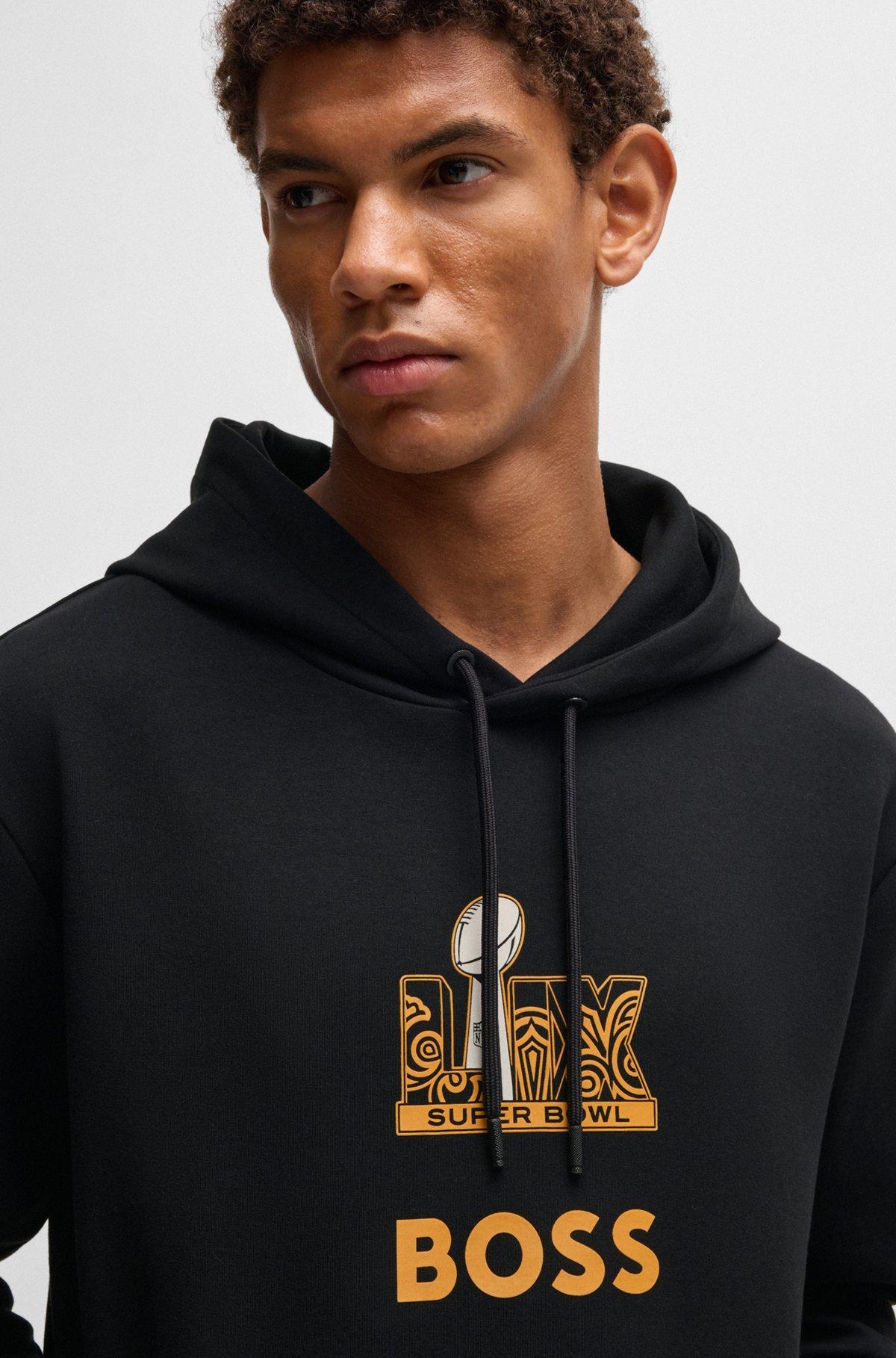 BOSS x NFL stretch hoodie with gold-tone artwork Product Image