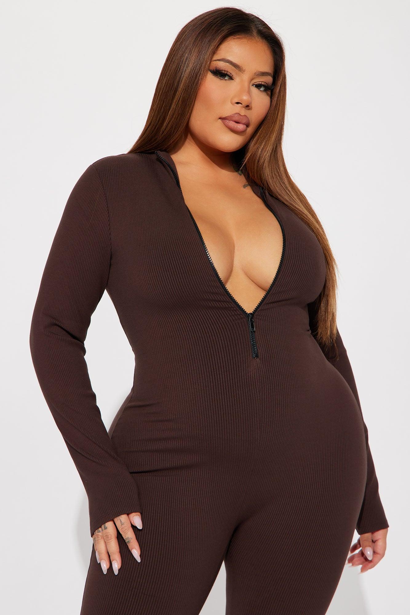 Sabrina Snatched Jumpsuit - Chocolate Product Image