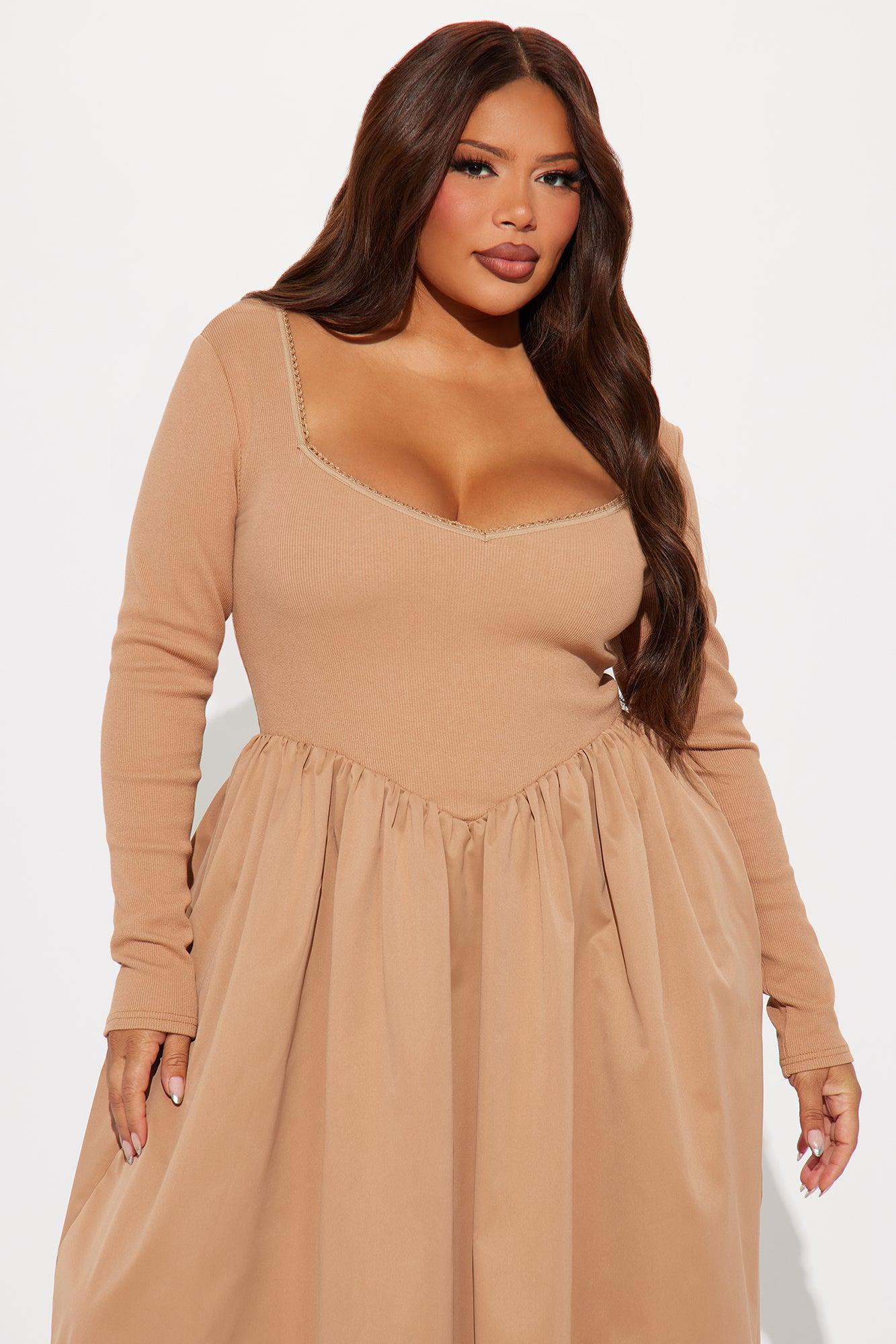 Mia Long Sleeve Maxi Dress - Mocha Product Image