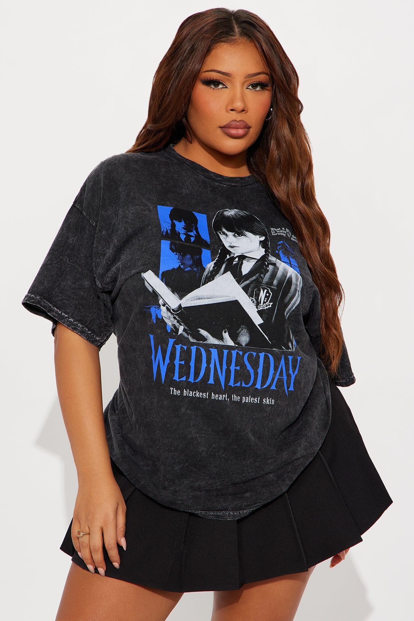 Wednesday Book Washed Tee - Black Female Product Image
