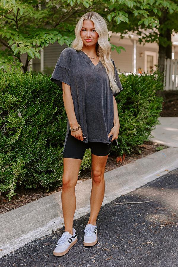 Casual Meetup Oversized Tee in Vintage Black Product Image
