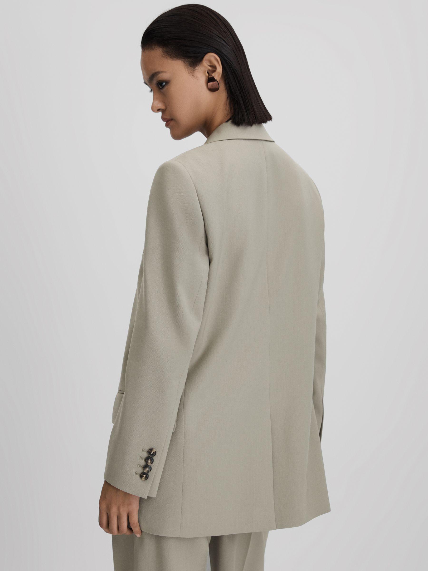 Wool Blend Single Breasted Suit Blazer in Green Product Image