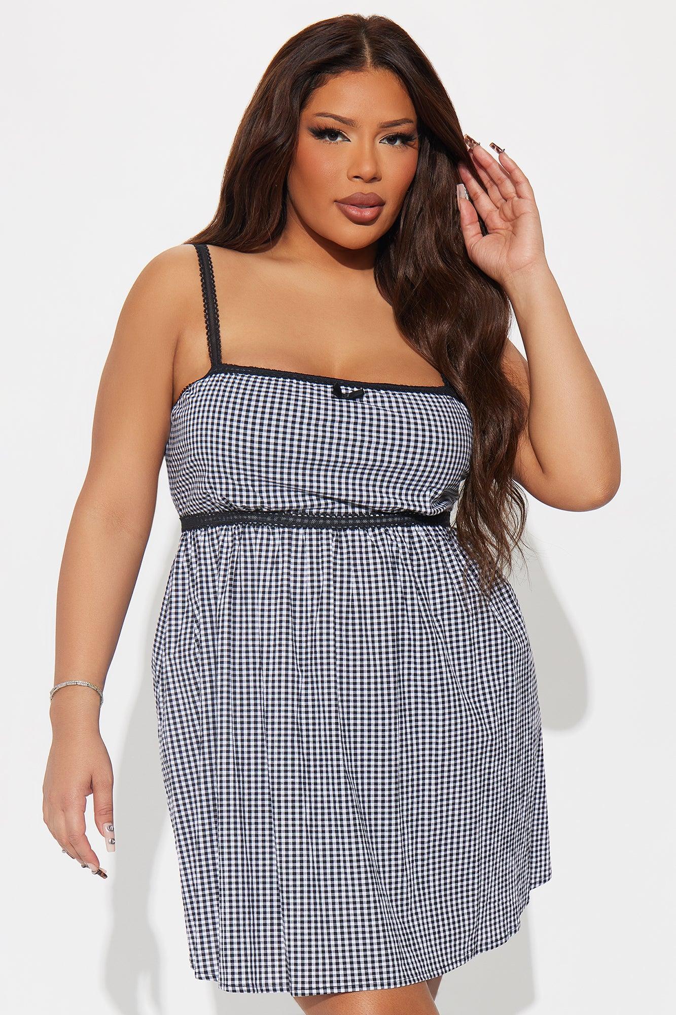 Remy Gingham Micro Mini Dress - Black/combo Product Image