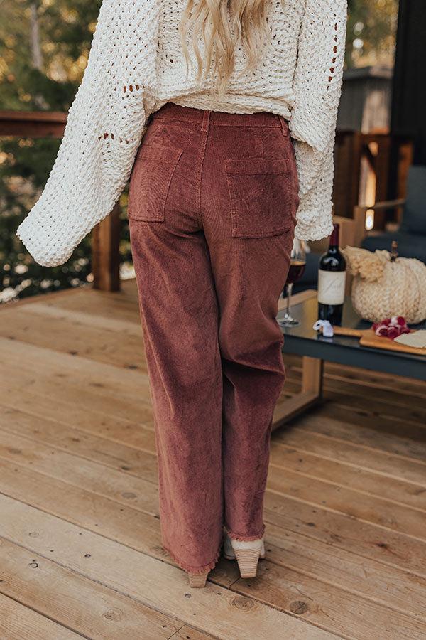 The Madelyn High Waist Corduroy Pants in Maple Product Image
