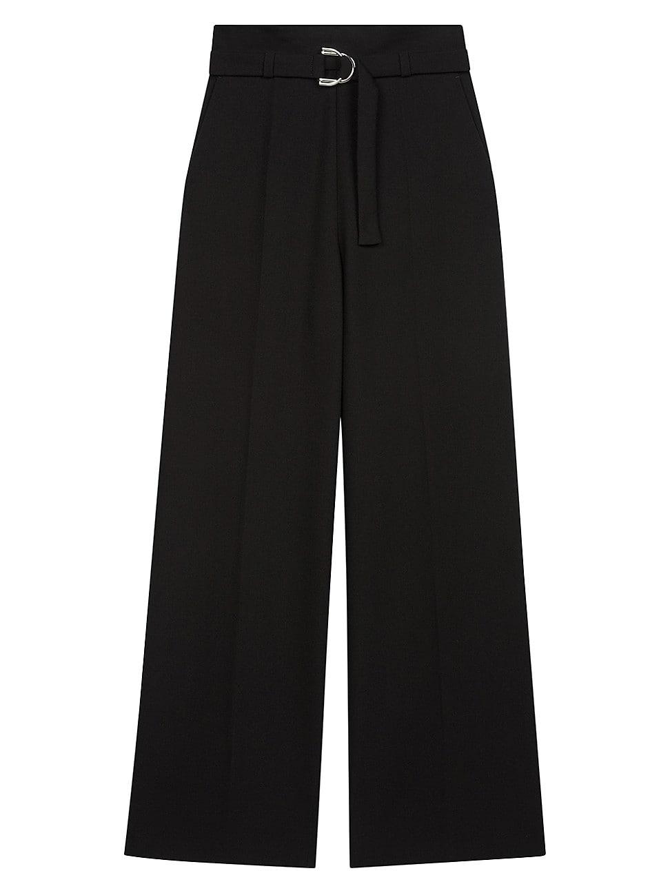 Womens Wide Belted Trousers Product Image