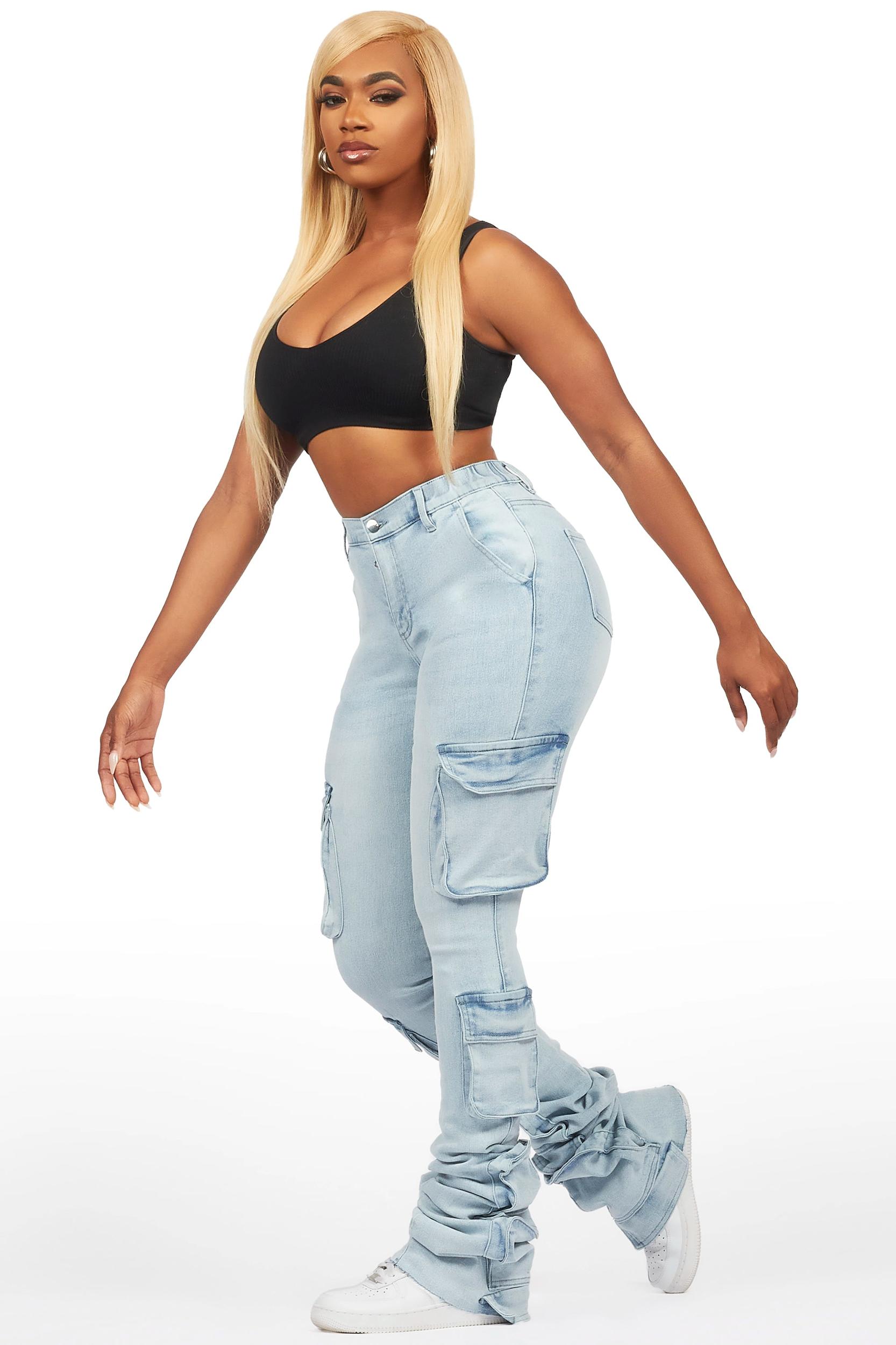 Phoebe Light Wash Super Stacked Jean Female Product Image