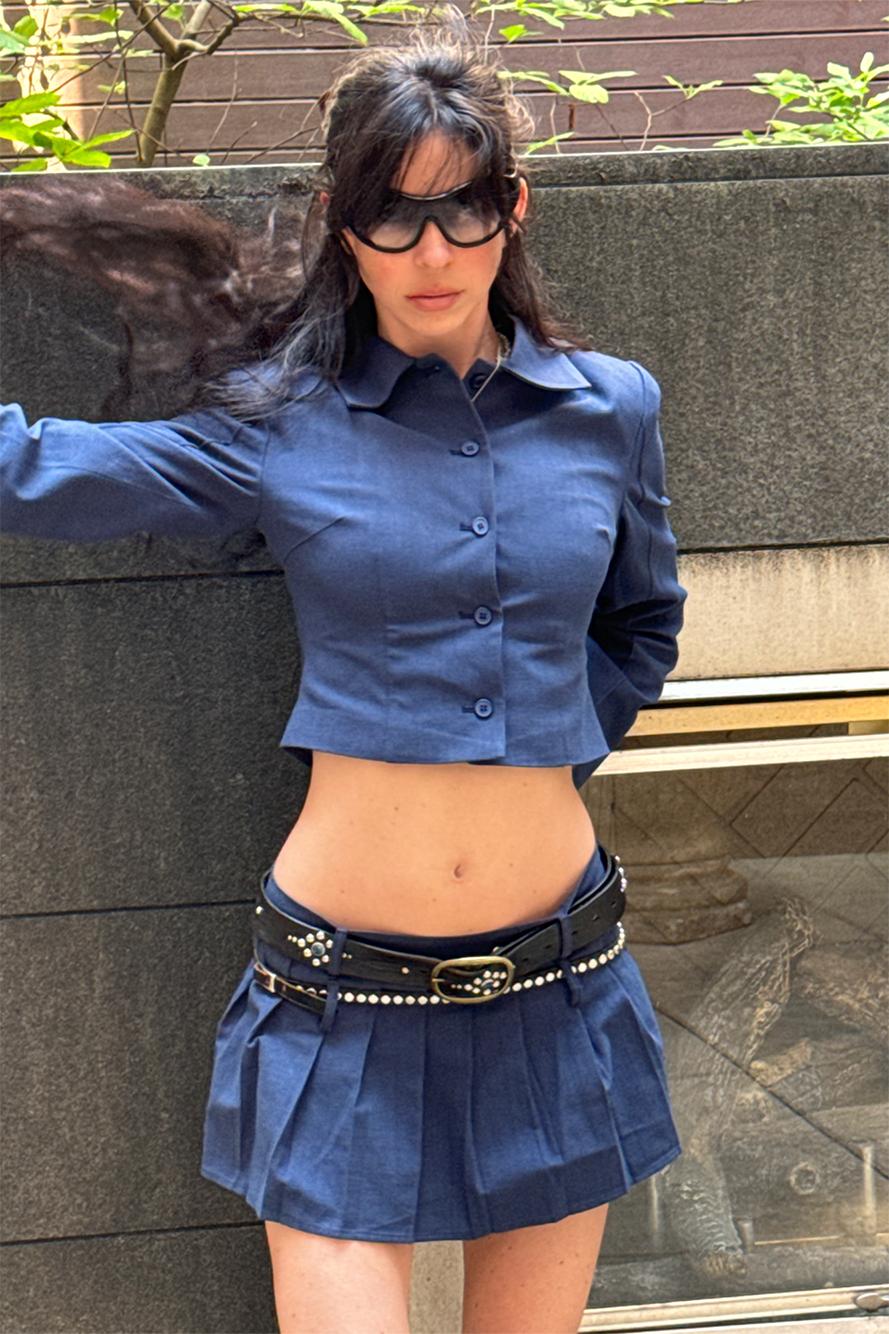 Endless Pleated Skort Navy Product Image