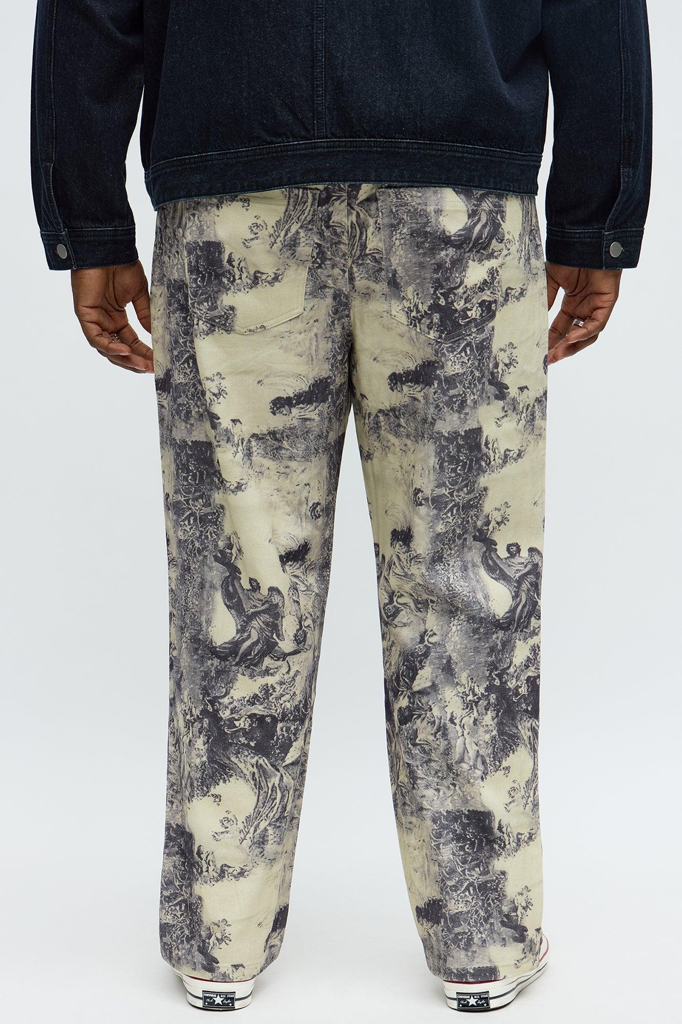 Relaxed Straight In My Era Renaissance Pants - Cream/combo Male Product Image