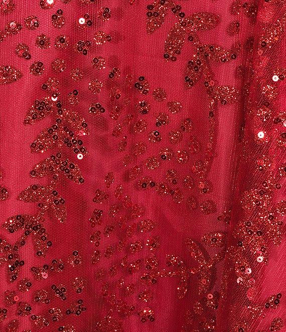 Blondie Nites Glitter Scoop Neck Illusion Corset Bodice Dress Product Image