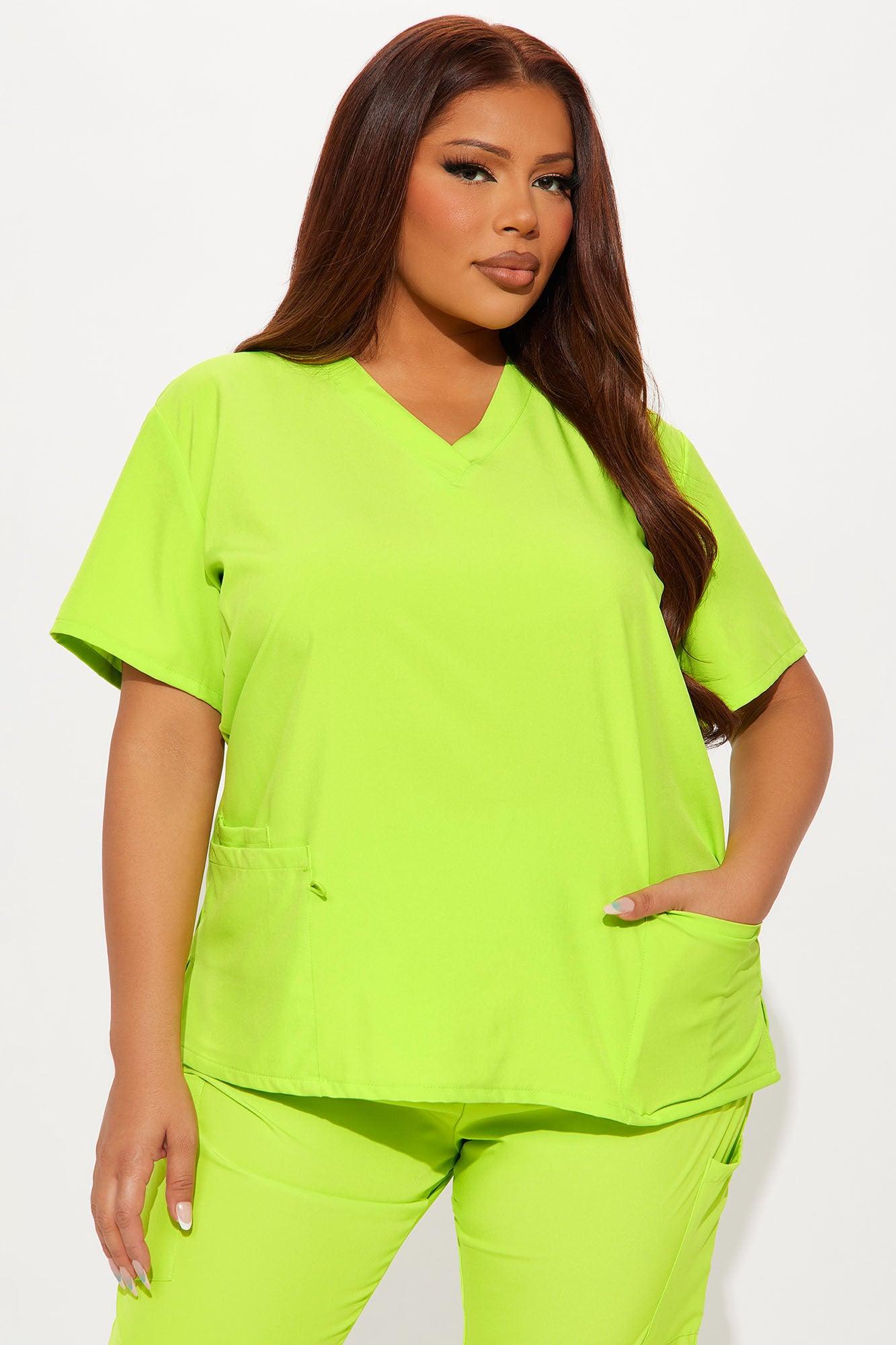 Working On It Stretch Uniform Scrub Jogger Set - Lime Product Image