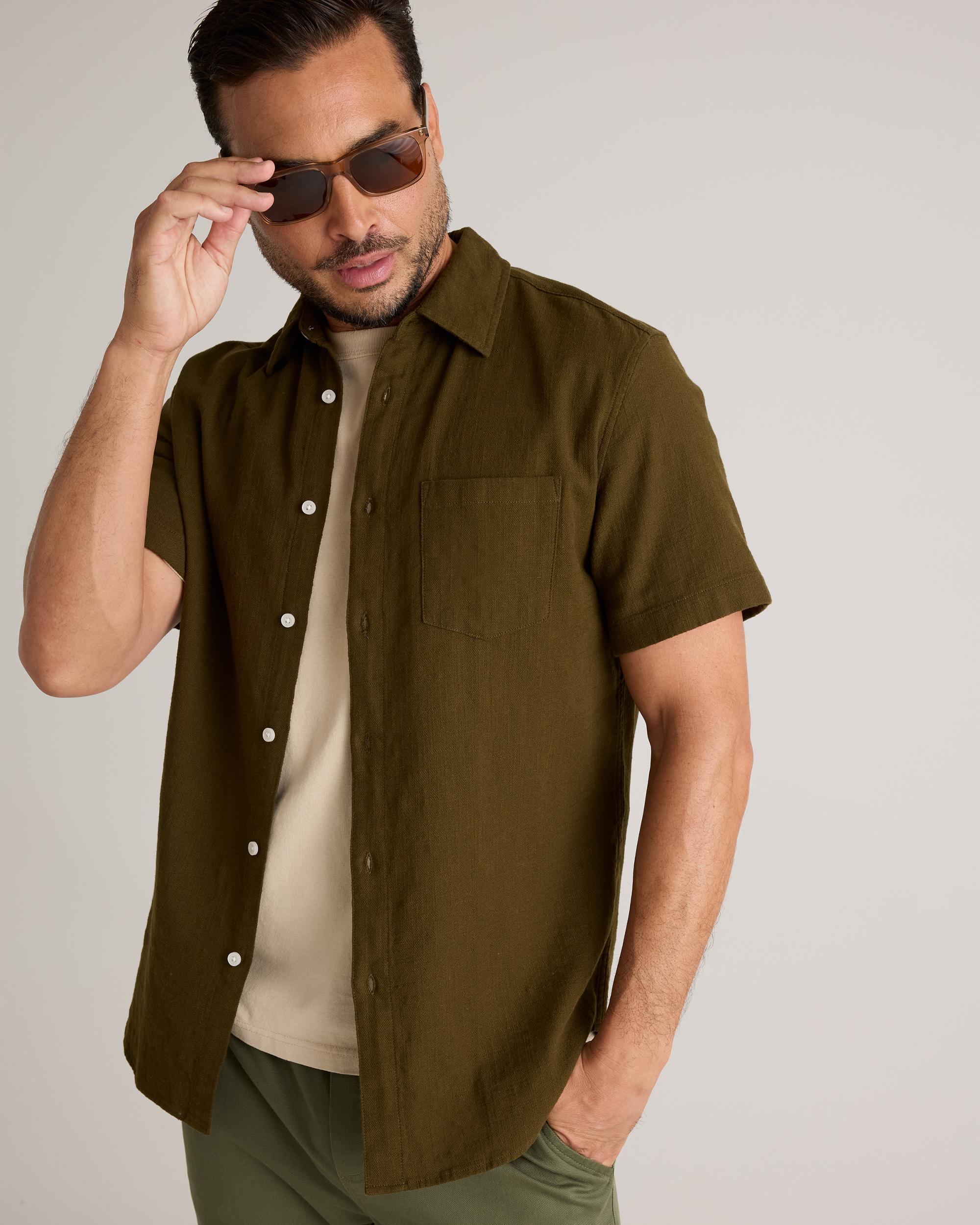 Quince | Men's Stretch Selvage Short Sleeve Shirt Organic Cotton Product Image