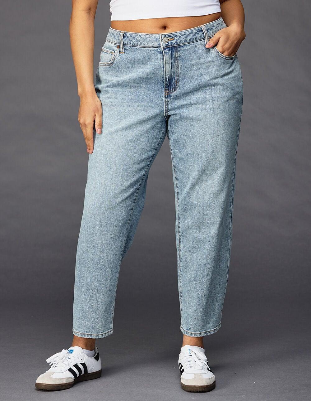 RSQ Womens Mid Rise Straight Ankle Jeans - LIGHT WASH Product Image