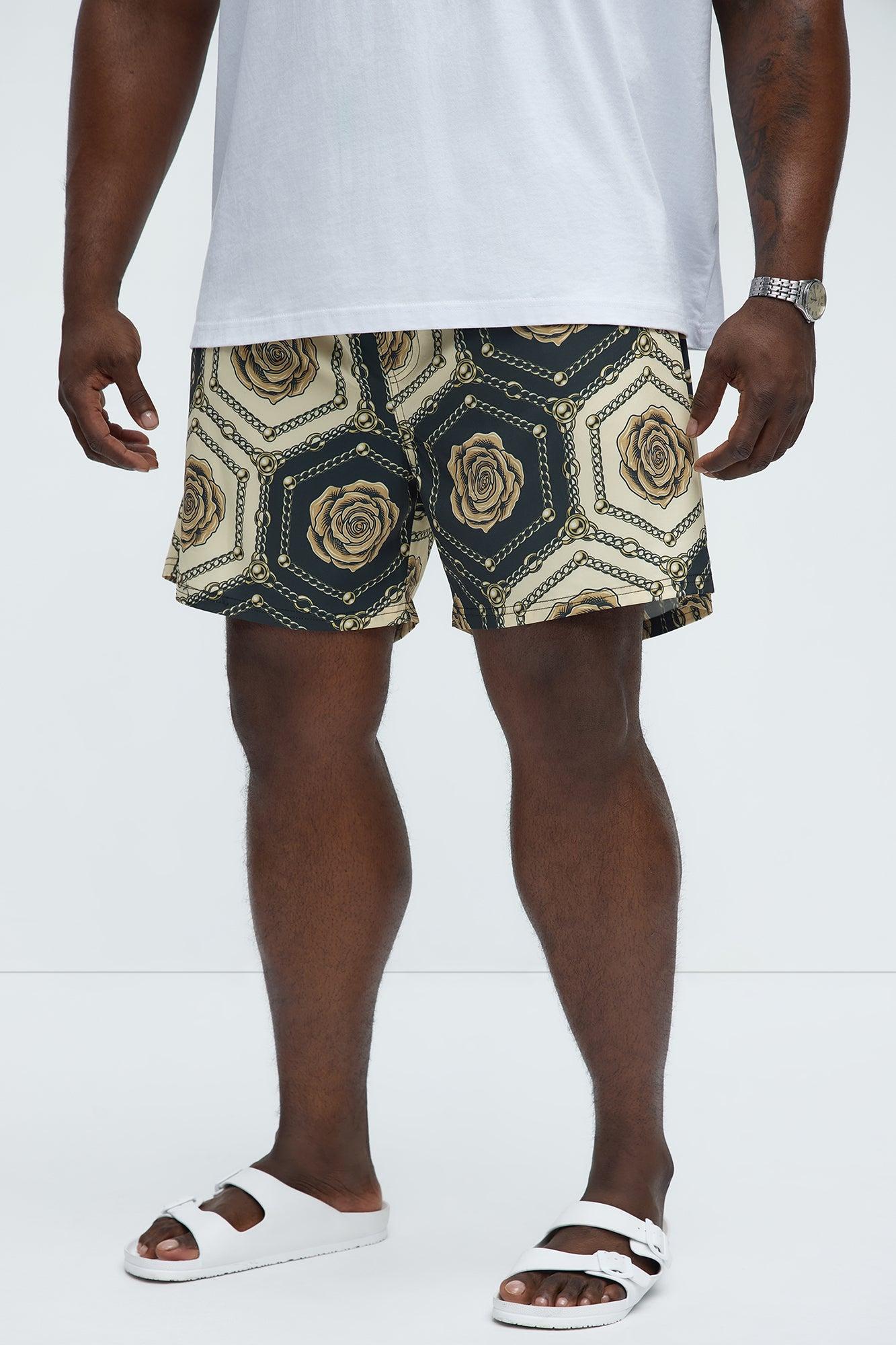 Rose Link Swim Mid Trunk - Cream/combo Product Image