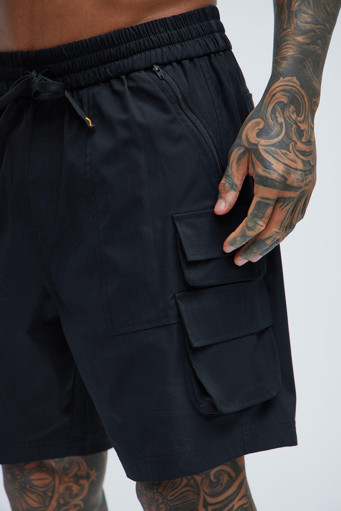 Catch Up Nylon Cargo Shorts - Black Product Image