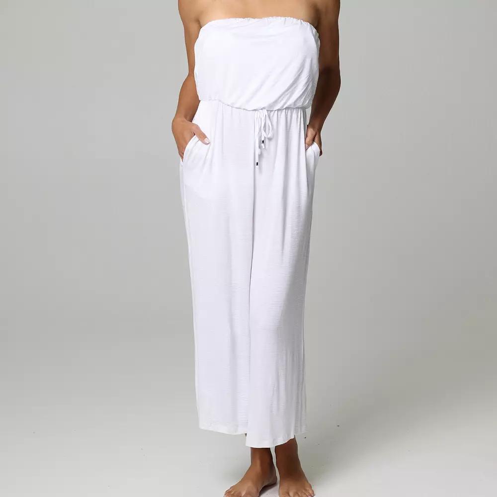 Womens J. Valdi Swim Cover-Up Jumpsuit with Pockets Product Image