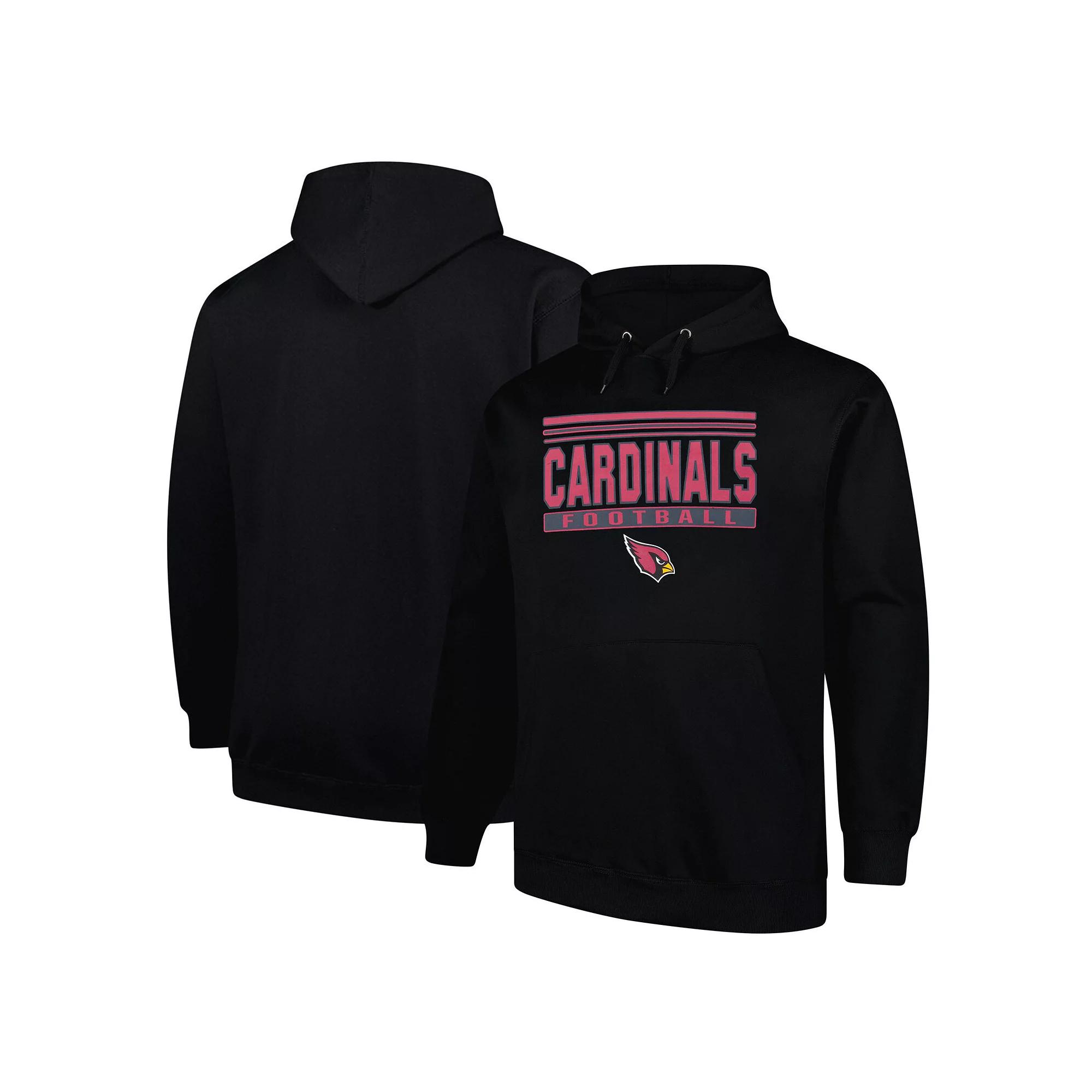 Men's Fanatics Black Arizona Cardinals Big & Tall Pop Pullover Hoodie,  Product Image