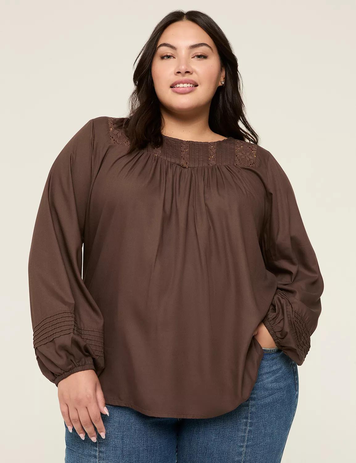 Swing Pintuck Knit & Woven Top Product Image