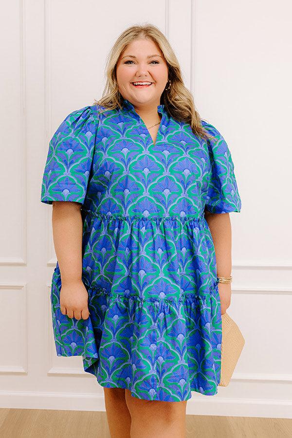 Charmed Feeling Floral Mini Dress in Periwinkle Curves Product Image