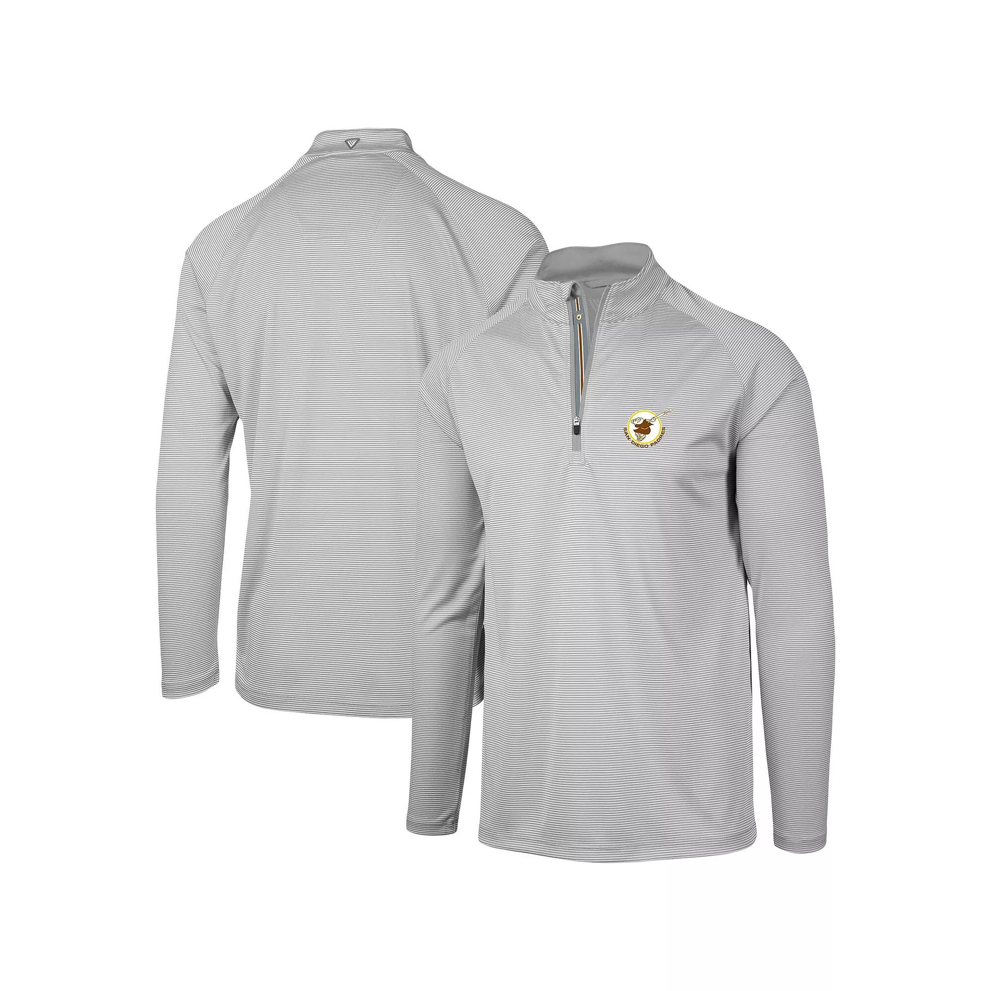 Men's Levelwear Gray San Diego Padres Orion Historic Logo Raglan Quarter-Zip Jacket,  Product Image