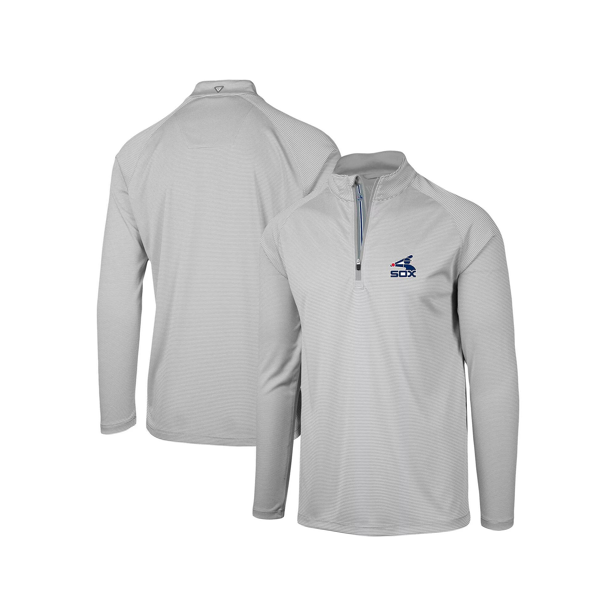 Men's Levelwear Gray San Diego Padres Orion Historic Logo Raglan Quarter-Zip Jacket,  Product Image