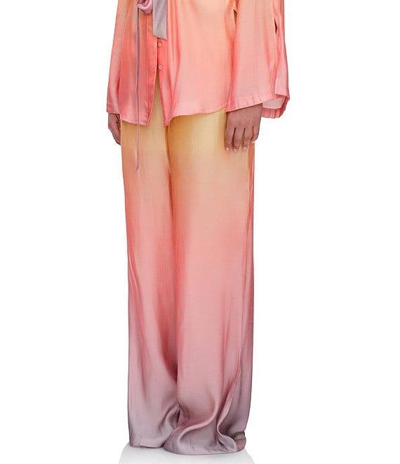 Andrea Iyamah Bata Light Ombre Chiffon Straight Leg Pants Product Image