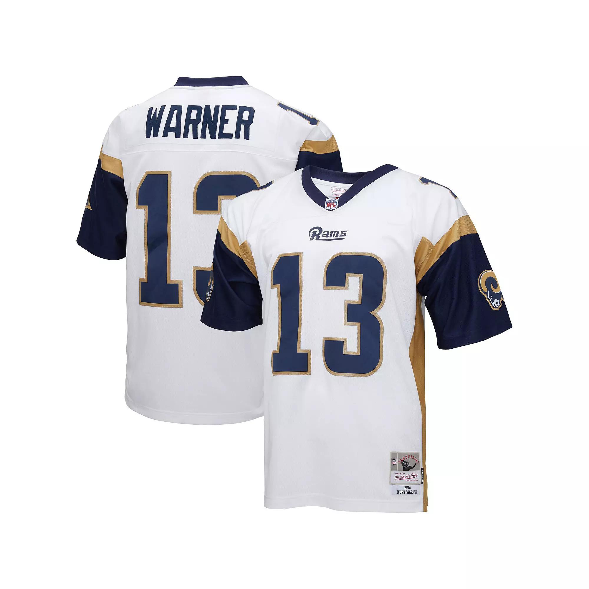 Men's Mitchell & Ness Kurt Warner White Los Angeles Rams Big & Tall 2001 Retired Player Replica Jersey,  Product Image