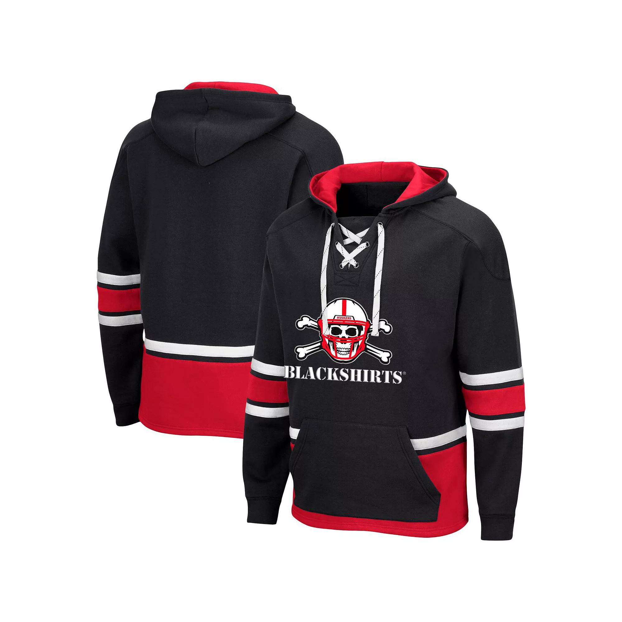 Men's Colosseum Black Nebraska Huskers Lace Up 3.0 Pullover Hoodie,  Product Image