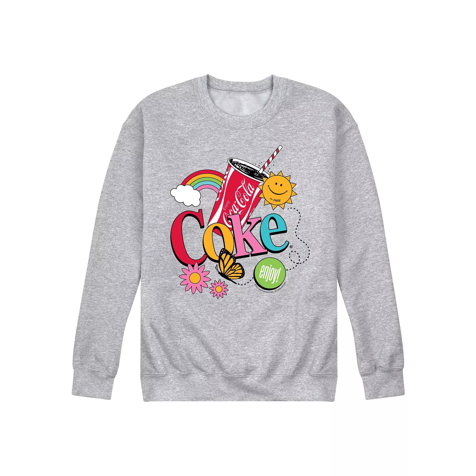 Men's Coke Colorful Collage Fleece Sweatshirt,  Product Image