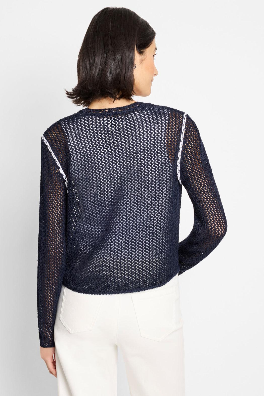 Mesh Tie Cardigan Product Image