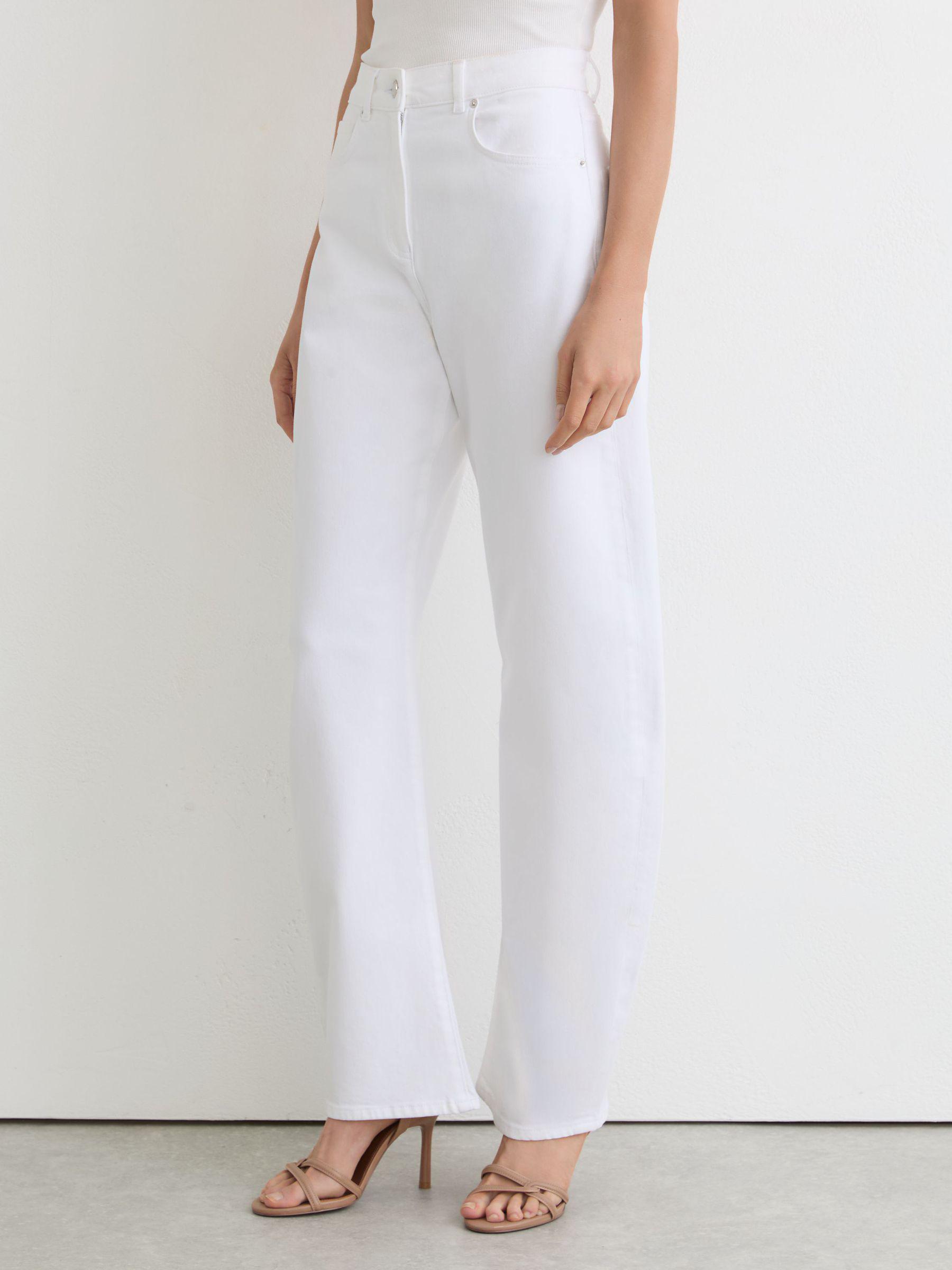 Barrel-Leg Jeans in White Product Image