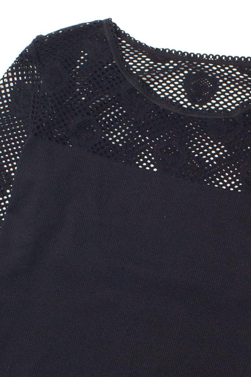 Black Skull Long Sleeve Fishnet Top Product Image