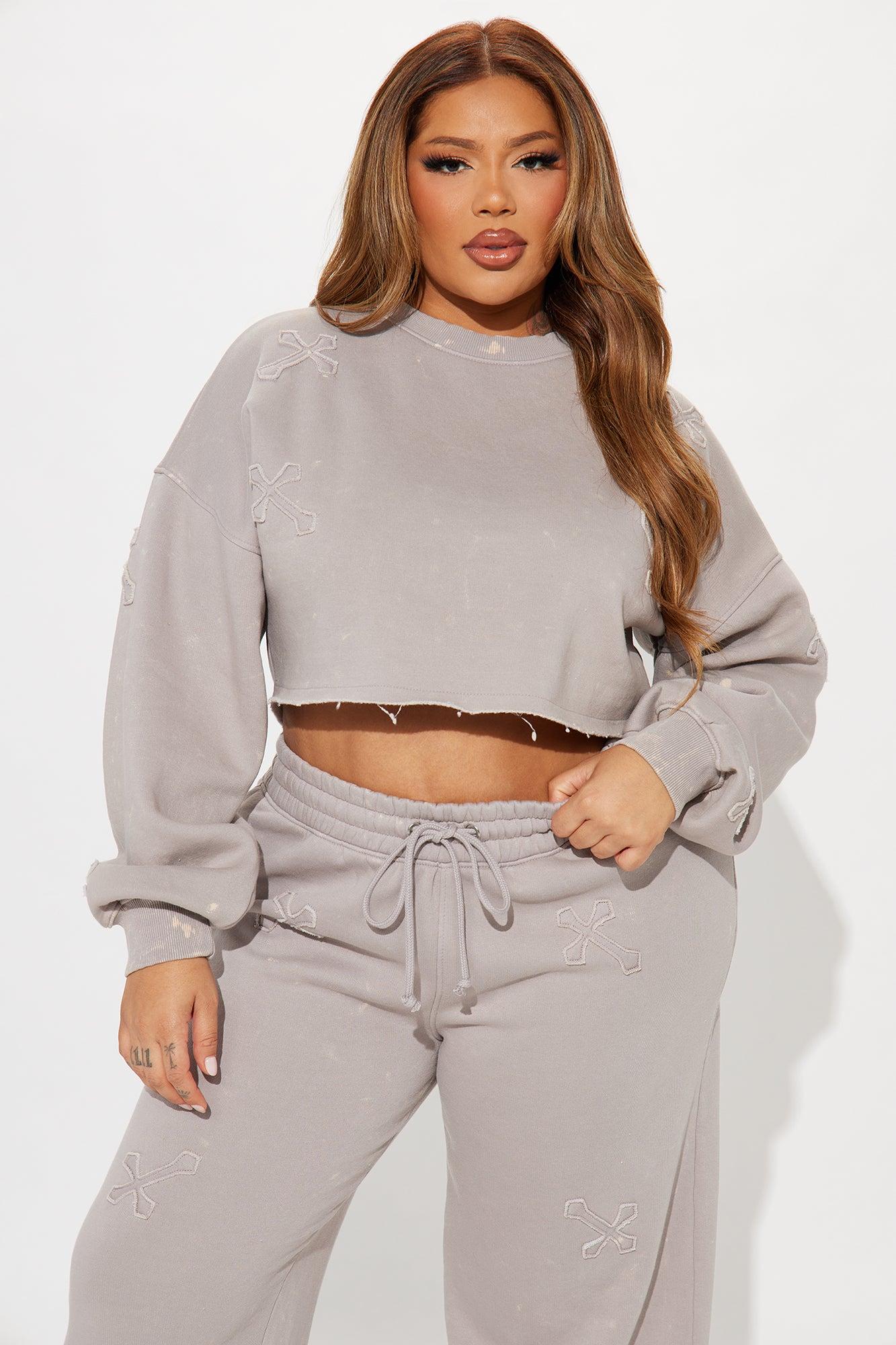 Wake Up Blessed Washed Sweatshirt - Grey/combo Product Image