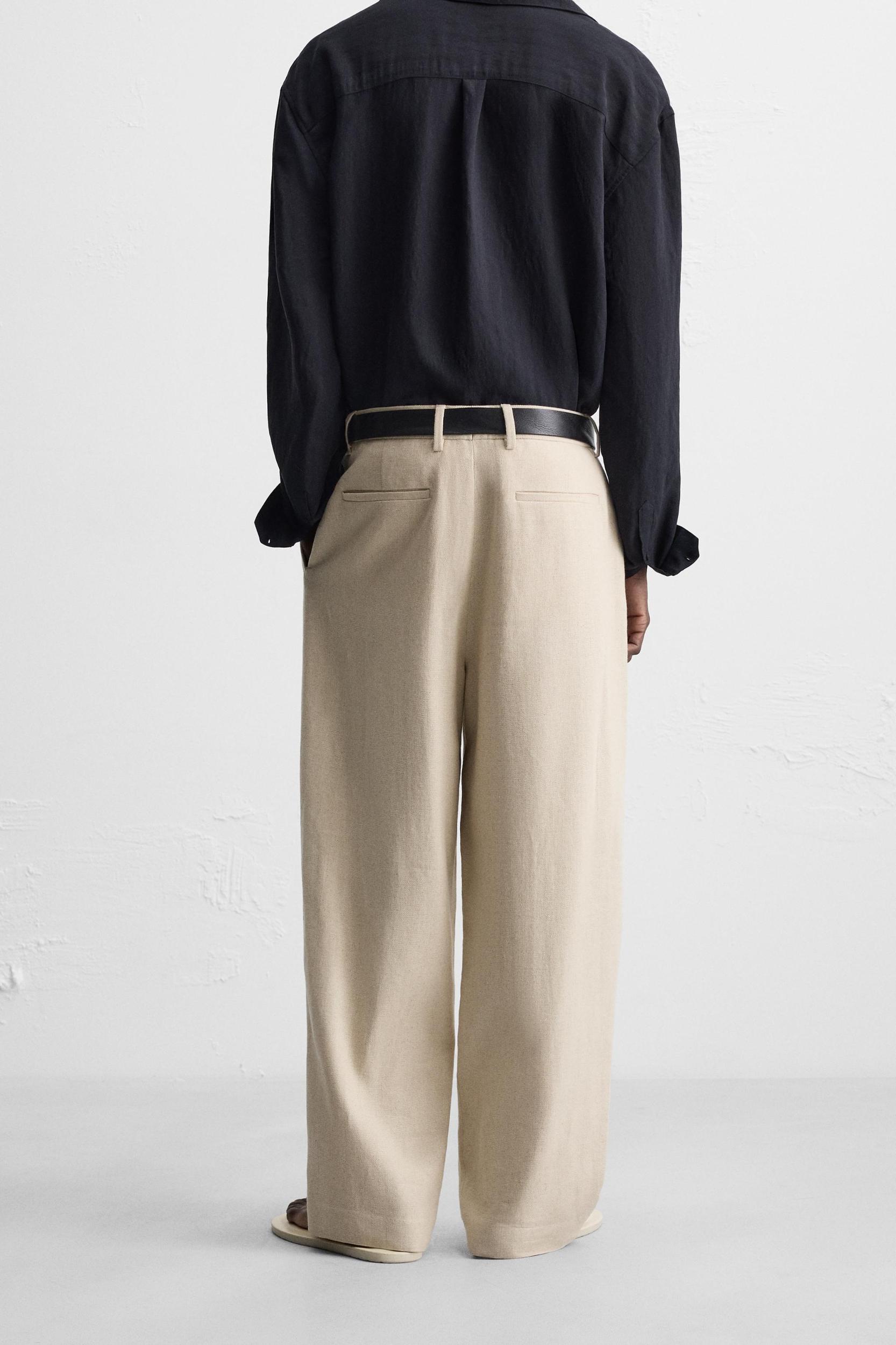 LINEN - COTTON PLEATED PANTS Product Image