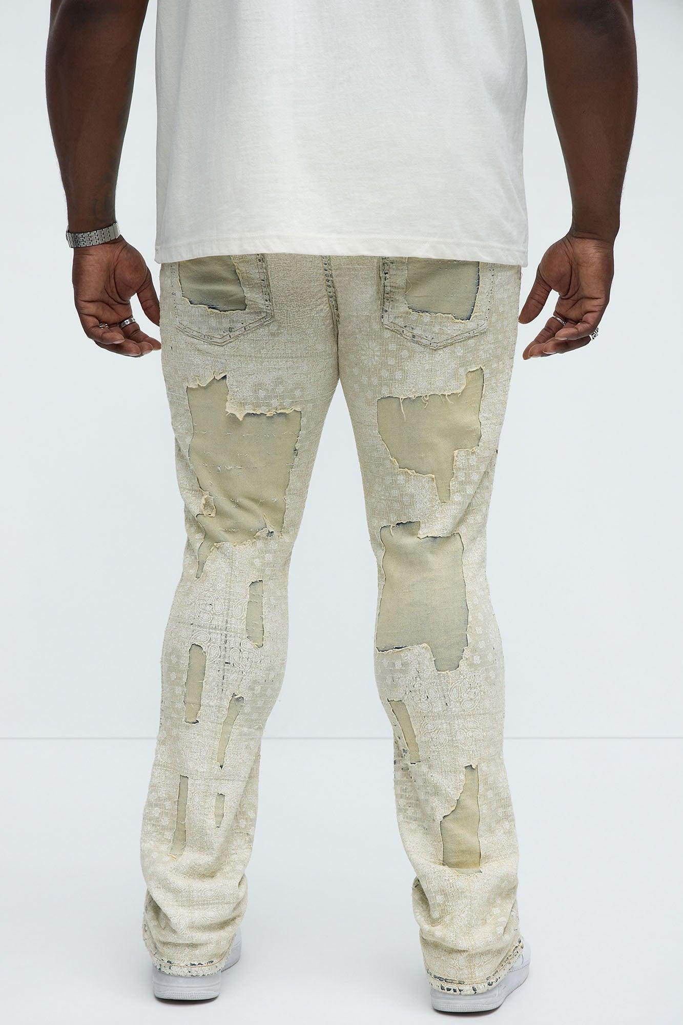 Shredded Shock Distressed Stacked Skinny Flare Jeans - Light Wash Product Image
