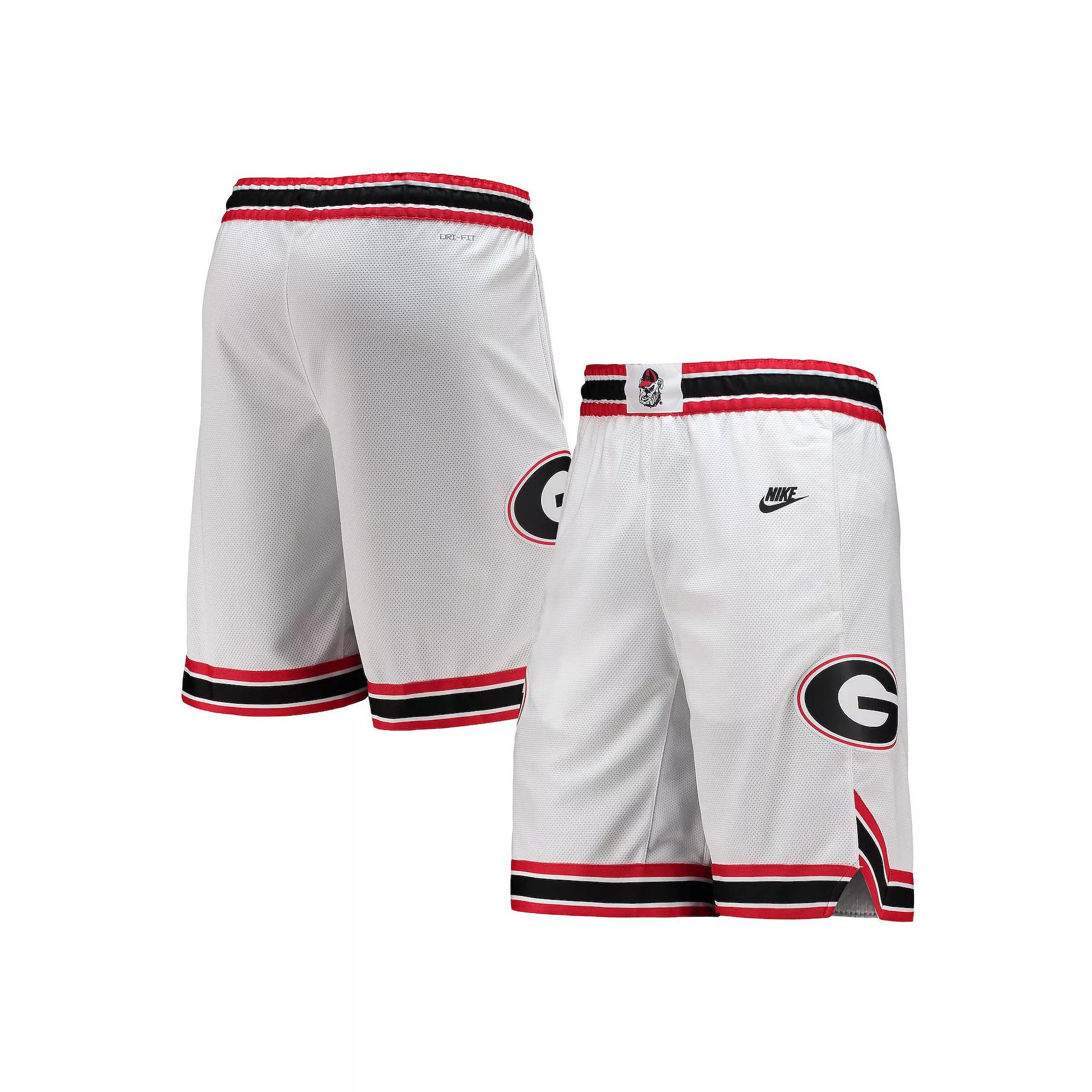 Men's Nike White Georgia Bulldogs Retro Replica Performance Basketball Shorts, Size: Small Product Image