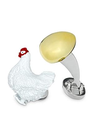 Mens The Chicken & The Egg Sterling Silver Cufflinks Product Image