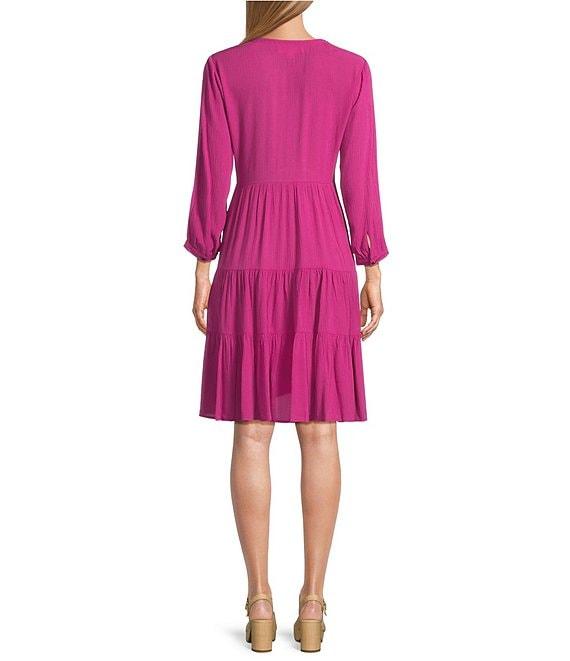 Nurture V-Neck 3/4 Sleeve Tier Dress Product Image