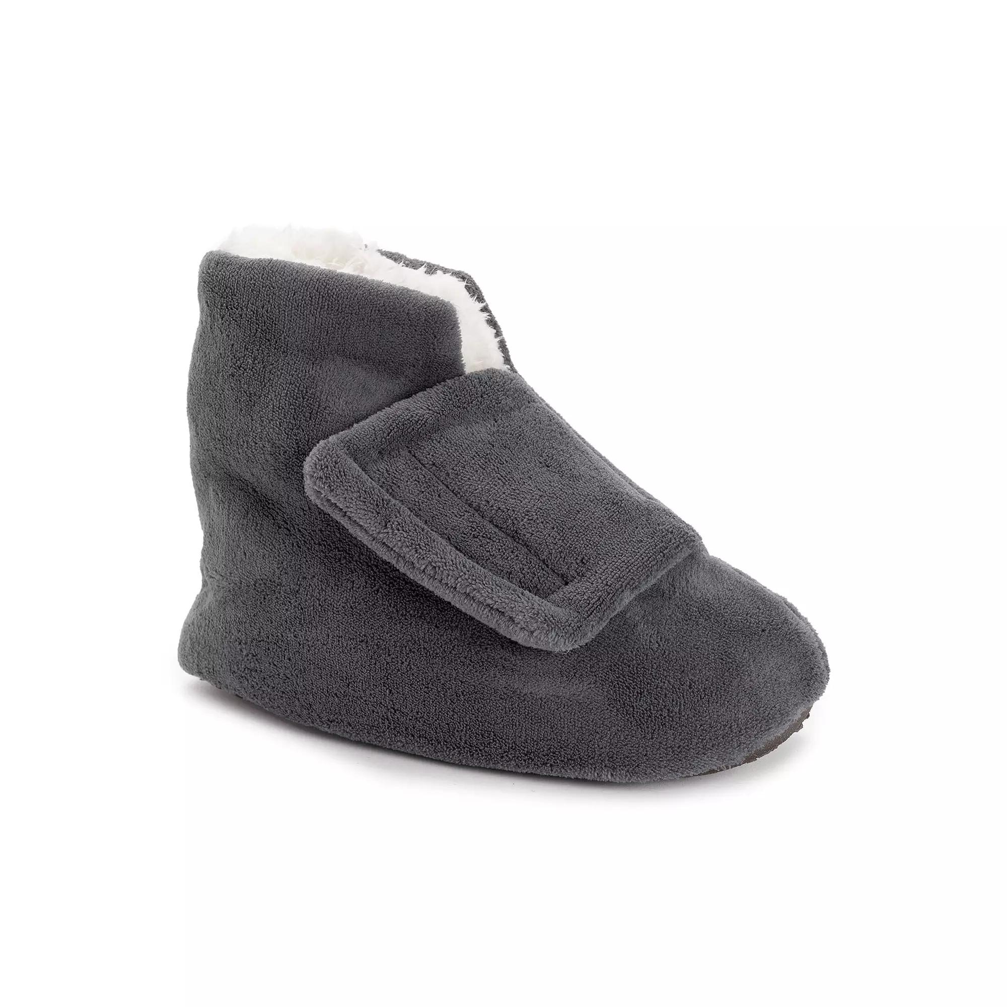 Softones by MUK LUKS® Adjustable Shearling Men's Bootie Slippers,  Product Image