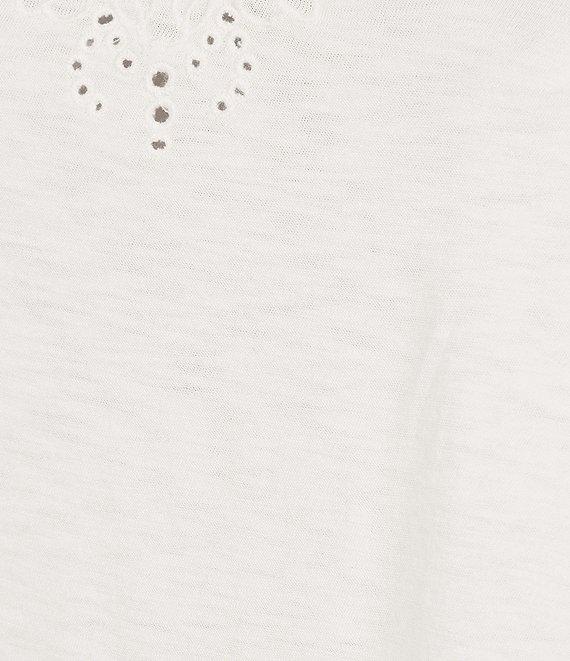 Lucky Brand Lace Crew Neck Short Sleeve Tee Product Image