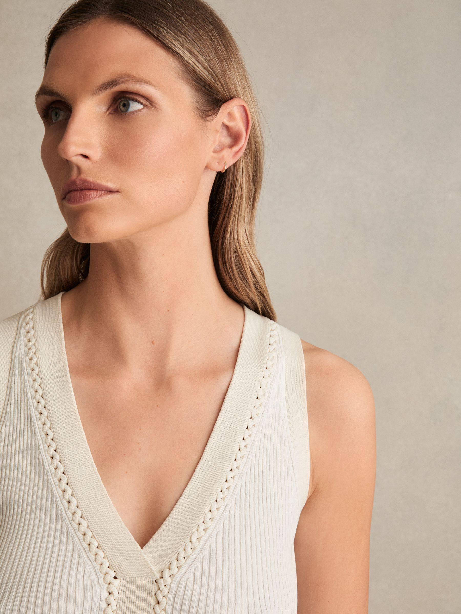 Craft-Stitch Rib-Knit Vest in Ivory/Ecru Product Image