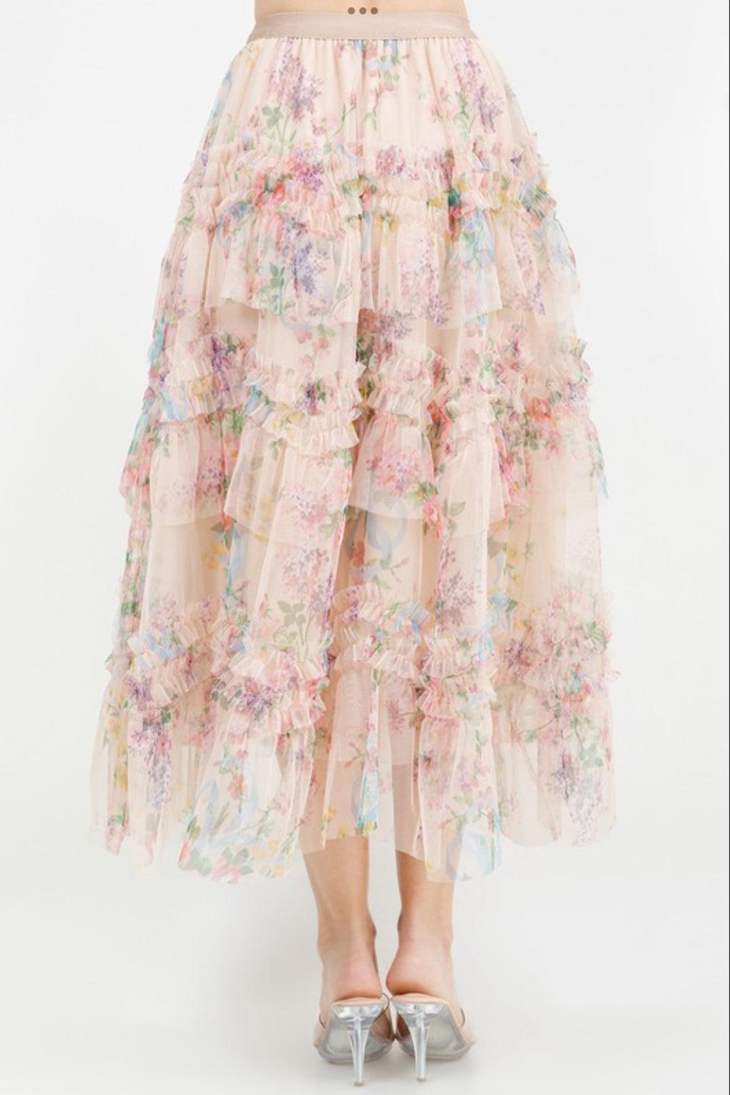 Floral Tulle Skirt Product Image